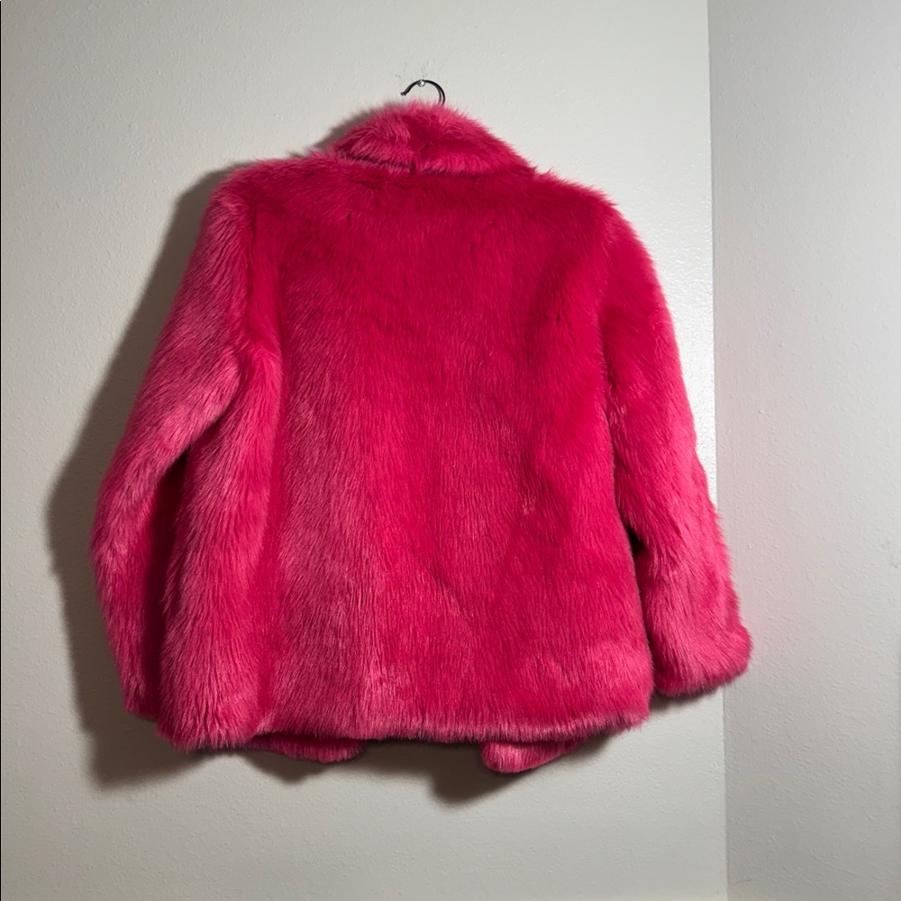 Michael Kors Vibrant Pink Faux Fur Bomber Jacket - Picture 6 of 9